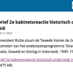 Tweede kabinetsreactie Indonesië-onderzoek – Nederlandse overheid